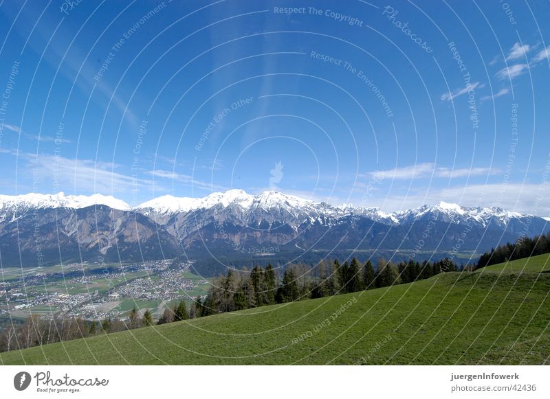 View of Seegrubeb Meadow Federal State of Tyrol Clouds Panorama (View) Mountain Landscape Graffiti Large