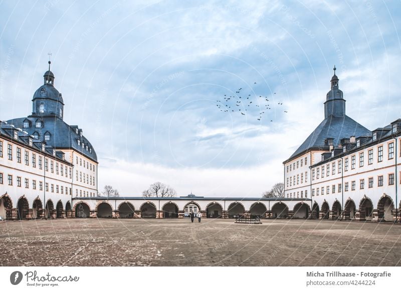 Friedenstein Castle Gotha / Thuringia castle Lock Baroque Historic Tourist Attraction Manmade structures Architecture Building Landmark Monument Tourism