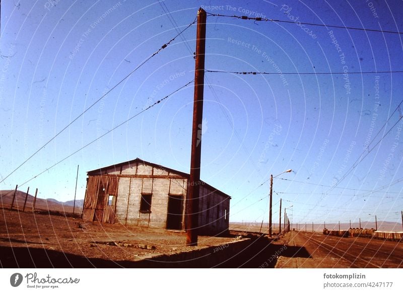 lost railway station in the desert Train station Deserted Railroad Vacation & Travel lost places Transport train Station Rail transport Train travel house