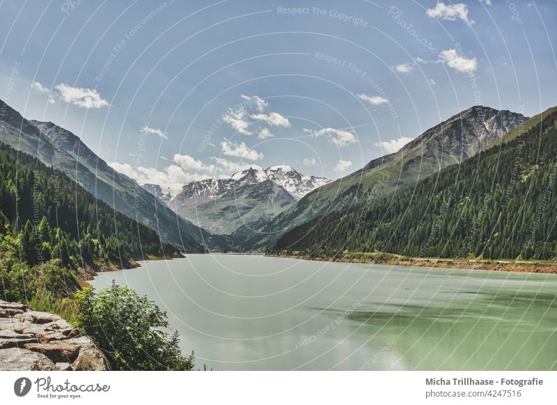 Gepatsch - Reservoir in the Kaunertal / Austria Gepatsch - reservoir Kaunertal Glacier Tyrol Alps mountains Peak Water Lake Body of water valleys rock Rock