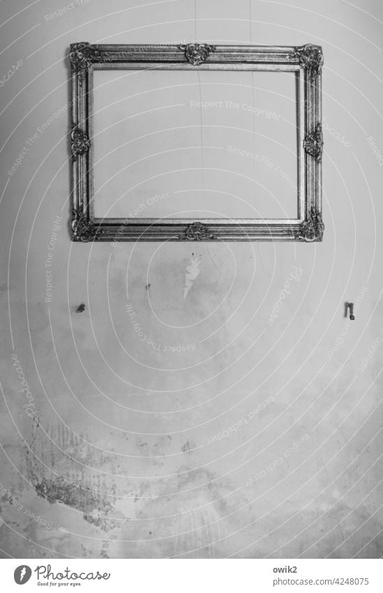 Invisible Rectangle Frame Black & white photo Structures and shapes Simple Arrangement picture frame Deserted Copy Space middle Copy Space top Copy Space right