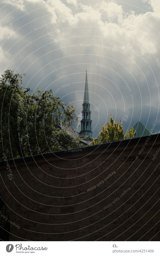 steeple Church Church spire Religion and faith Sky Clouds Belief Christianity