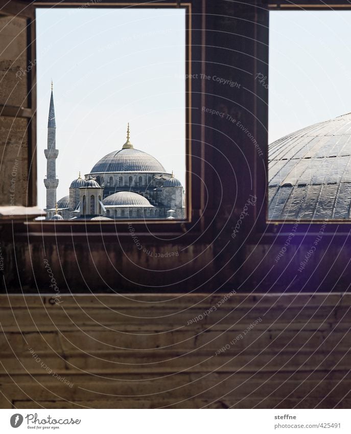 a room with a view Istanbul Turkey Capital city Old town Window Tourist Attraction Landmark Esthetic Exceptional Historic Beautiful Islam Mosque Blue Mosque