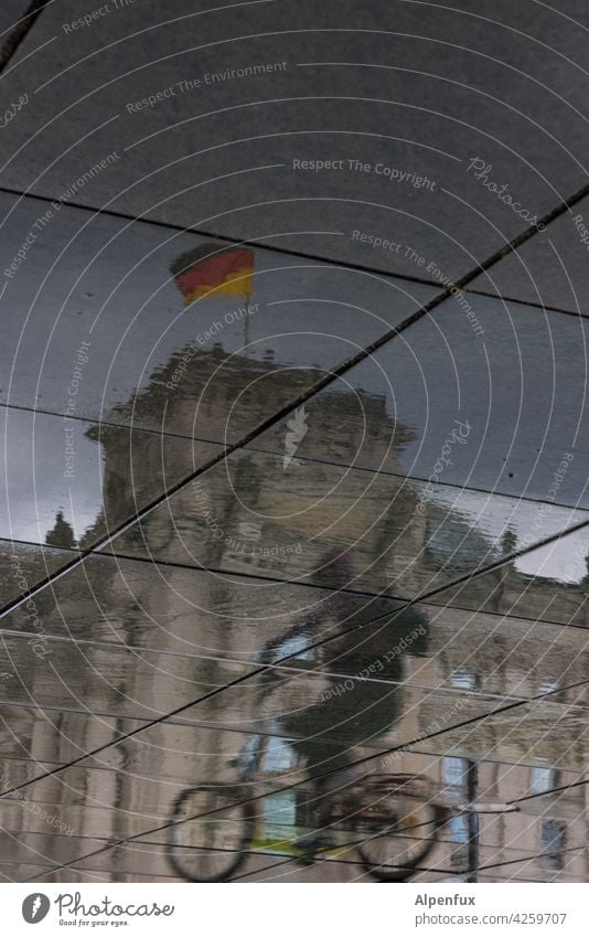 Life breaks | eventful history Reichstag Berlin Capital city Architecture reflection Reflection Downtown Berlin Landmark Bundestag Tourist Attraction Germany