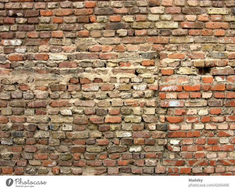 Old brickwork in the Heyne factory in Offenbach on the Main in Hesse Wall (barrier) masonry Stone background Brick stonewalled Bricklayer Craft (trade)