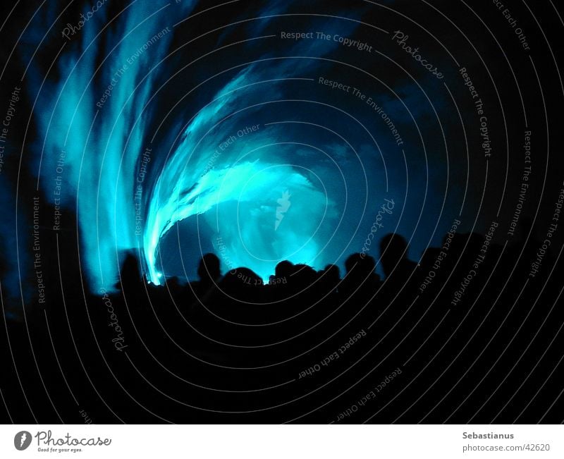 Lasershow #1 Laser show Light Crowd of people Fog Leisure and hobbies Blue Circle