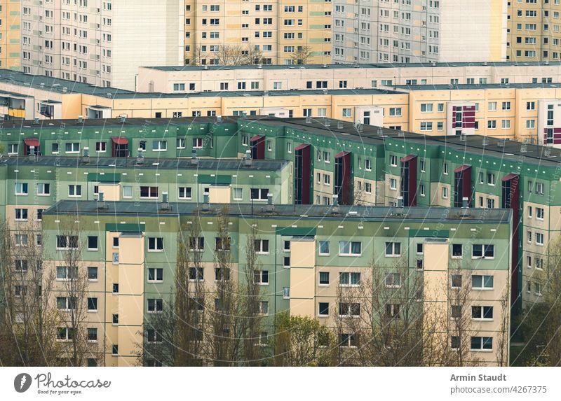 Sea of houses, section of a housing estate in Berlin-Marzahn berlin marzahn hellersdorf cropped architecture skyscrapers exterior germany aerial life scene high