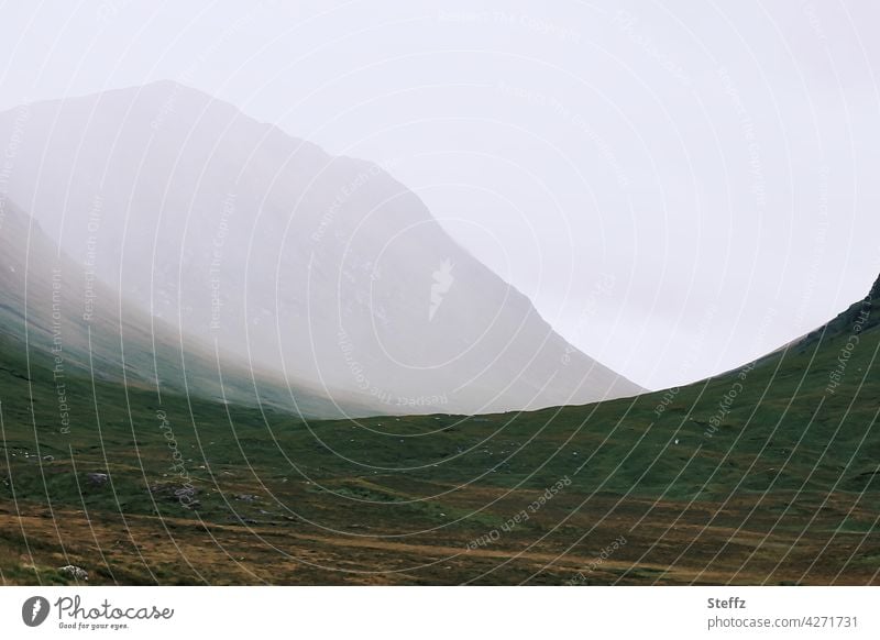 mystical worlds Scotland Fog mountains Hill Mystic silent tranquillity Shroud of fog Misty atmosphere Loneliness mysticism mystery Calm Mysterious cryptic dream