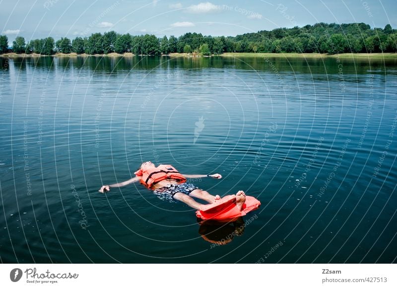 No rescue in sight! Vacation & Travel Adventure Freedom Summer vacation Masculine Young man Youth (Young adults) 18 - 30 years Adults Nature Landscape Water Sky