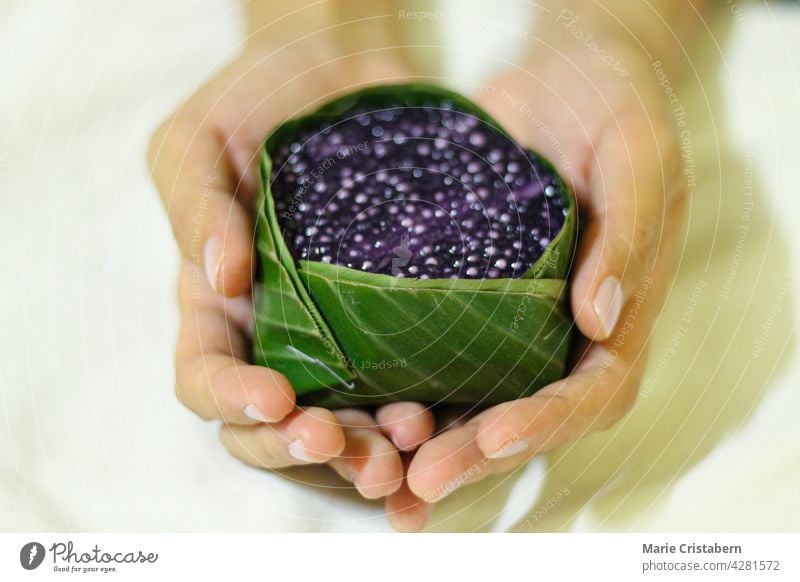 Thai Tapioca Pudding with Young Coconut or  Saku Peiak Maprow On east asian culture foodie holding tapioca pudding dieting asian food tapioca pearls