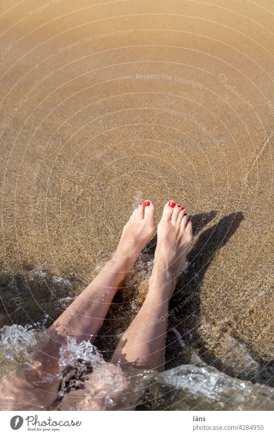 upside down l headfirst into pleasure Beach and sea Woman coast Ocean Vacation & Travel Sand Relaxation Legs Barefoot Adults Water Crete