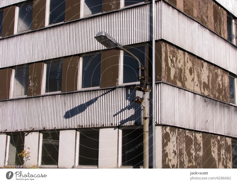 destructive force of time causes the decay Facade House (Residential Structure) Window Corner Lighting Architecture Ravages of time Structures and shapes