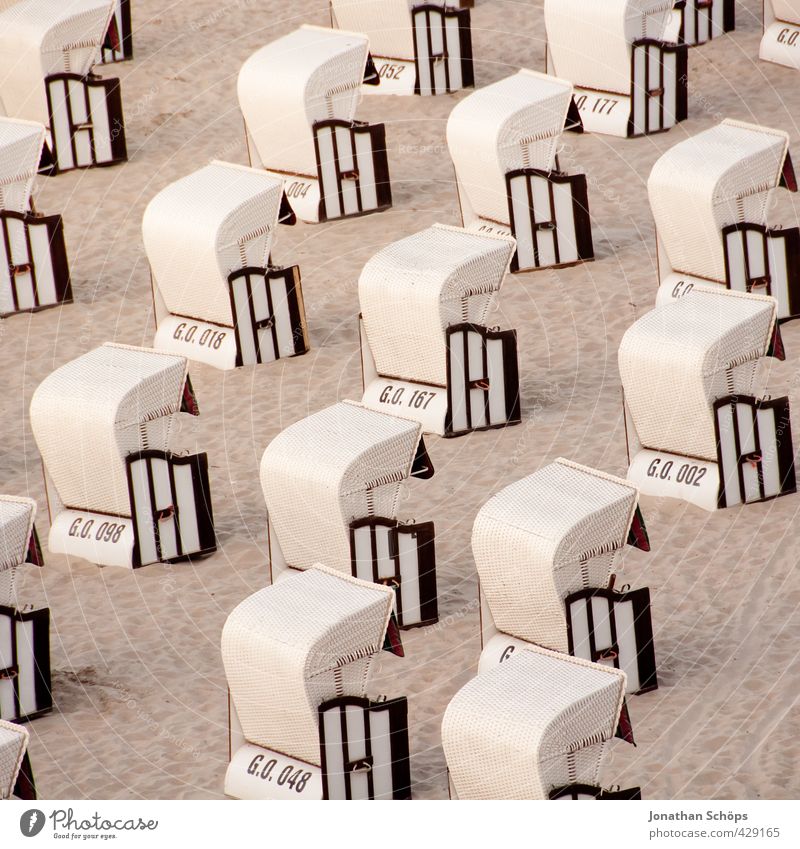 Beach Cordbarmee II Environment Landscape Esthetic Pattern Many Beach chair Walk on the beach Right Deserted Baltic Sea Ocean Vacation & Travel