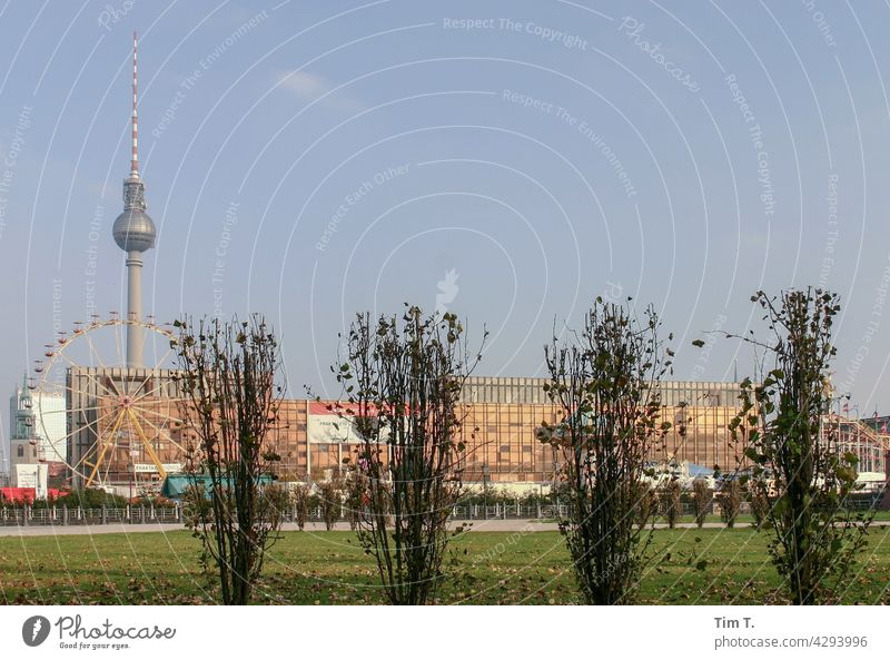 the "Palace of the Republic " with television tower Television tower Berlin Berlin TV Tower Architecture Alexanderplatz Landmark Capital city Tourist Attraction