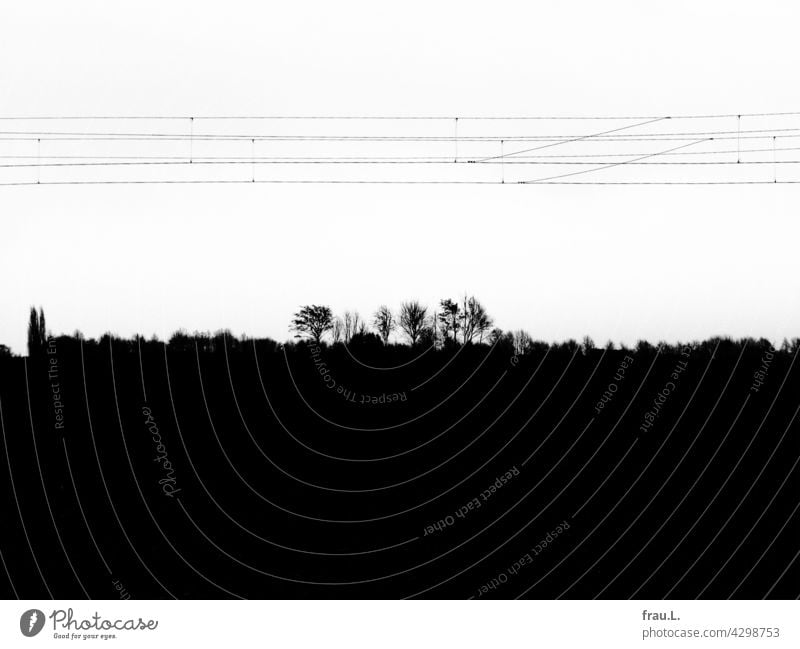 Railway line Overhead contact lines Field Lonely Degersen Loneliness Village Railroad Regional railroad trees