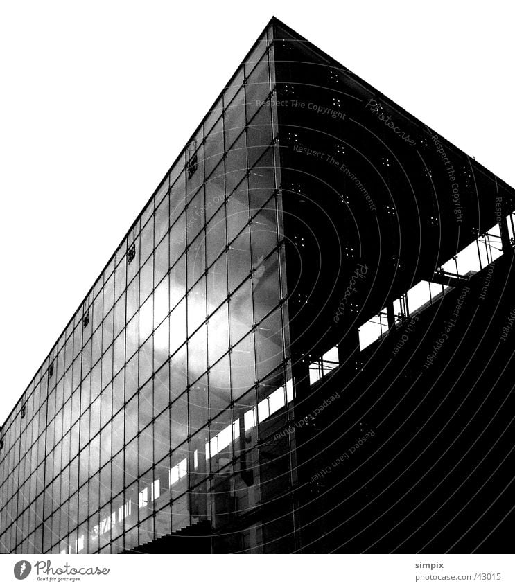 Musée d'art modern et contemporain Musée National d'Art Moderne Strasbourg Architecture Black & white photo Glass Stone