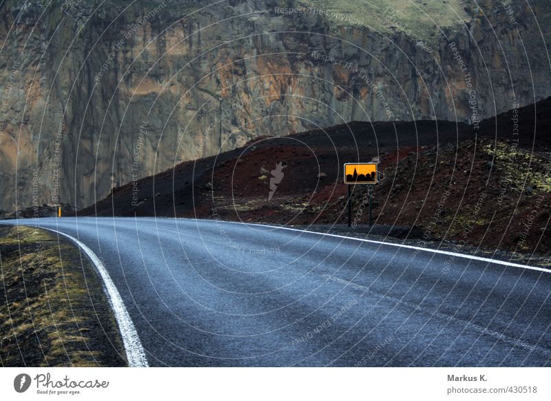 Back in Town Landscape Earth Bad weather Grass Moss Rock Volcano sheepskin Island Vestmannaeyjar Islands Heimaey Iceland Outskirts Street Longing Loneliness