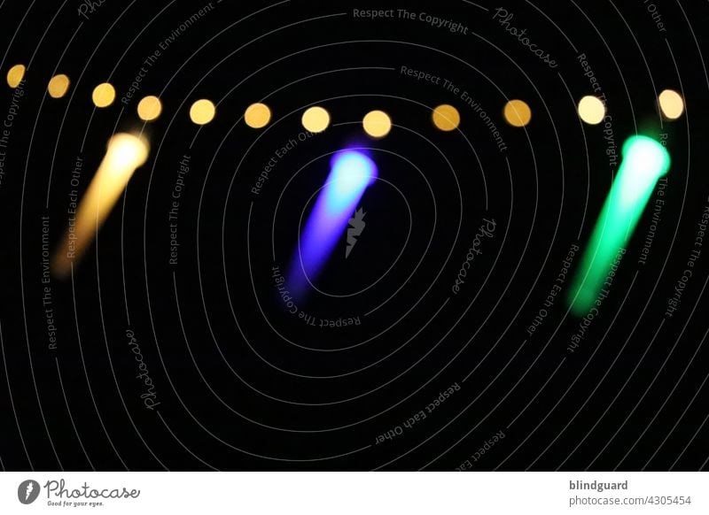 Weekend Nightlife Is Waiting For You Party & celebration Lighting variegated clearer Colour colored fun Joy celebrations Dark bokeh Decoration