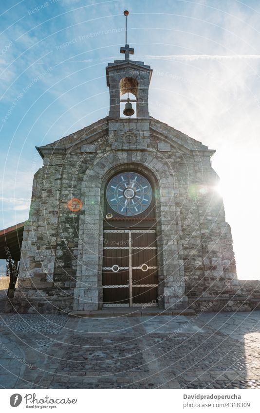 Old church against blue sky chapel old building historic island landmark architecture heritage destination san juan de gaztelugatxe vizcaya pais vasco spain