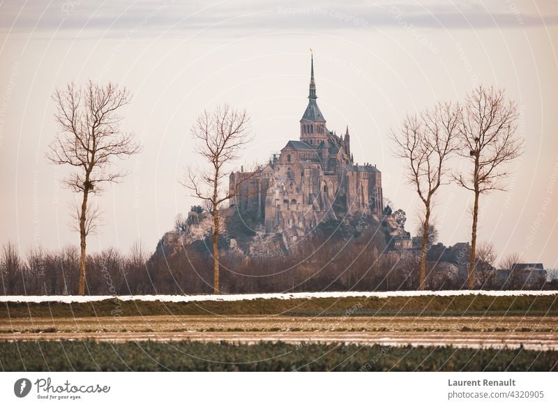 Le Mont Saint-Michel in winter France bay bretagne brittany europe french landmark landscape michel mont mont saint-michel monument mount normandy st tourism