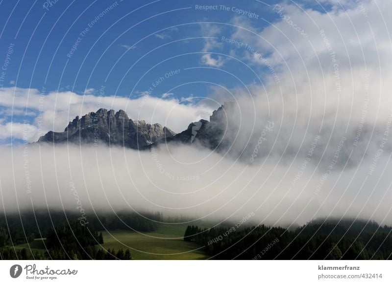 View above and below the clouds Nature Landscape Clouds Summer Weather Fog Rock Alps Mountain Peak Breathe Going To enjoy Sports Hiking Far-off places Gigantic