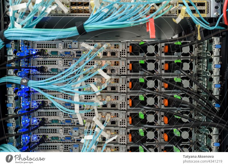 Working hardware in data center infrastructure server maintenance rack cables replacing blade mounted fiber optics rj45 recovery working it job network