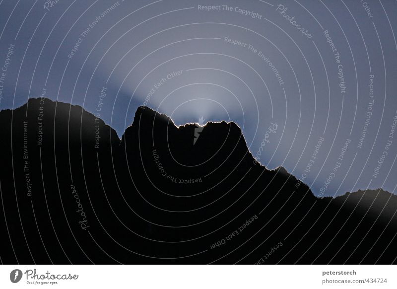 silhouette Vacation & Travel Far-off places Mountain Landscape Sky Cloudless sky Sunrise Sunset Beautiful weather Cordillera Urubamba Peak Machu Pichu Peru