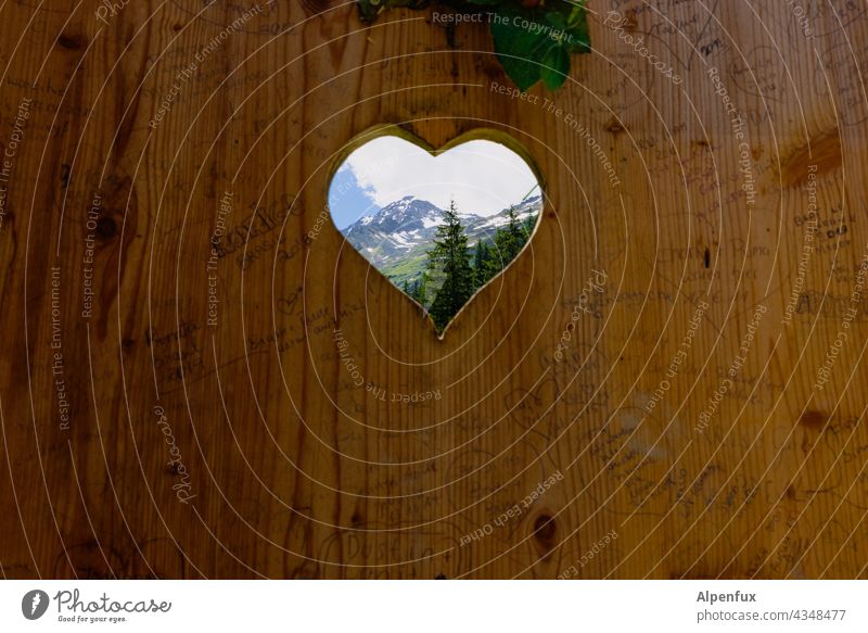 a heart for mountains Mountain Heart Landscape Nature Vacation & Travel Colour photo Exterior shot Deserted Hiking Peak Trip Alps Rock Toilet Tourism