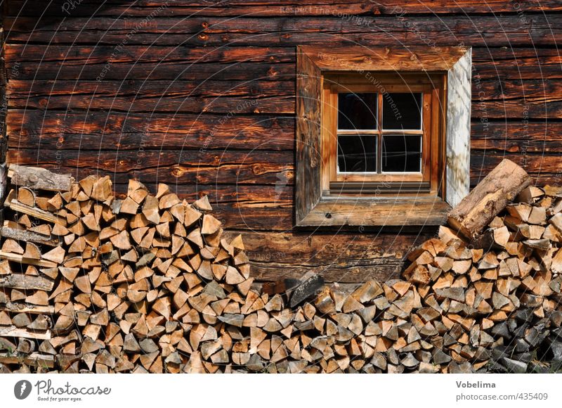 Window on an old farmhouse in the Alps House (Residential Structure) Hut Facade Wood Old Retro Brown Alpine hut Alpine pasture Wooden house Rustic Rural