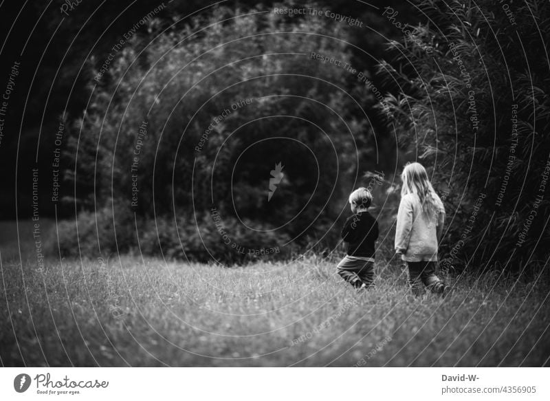 Childhood - Siblings - together through thick and thin Brothers and sisters Attachment in common Nature Infancy out Playing stroll Boy (child) Girl Cute