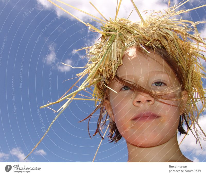 jule Straw Summer Child Face Sky