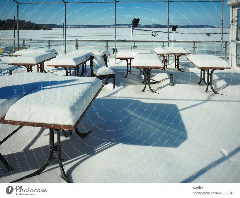 ice cream parlour terrace covered in deep snow Idyll Alpina snowcap February To be silent Sky Snowscape Calm Frozen Winter festival chill Closed Landscape Day