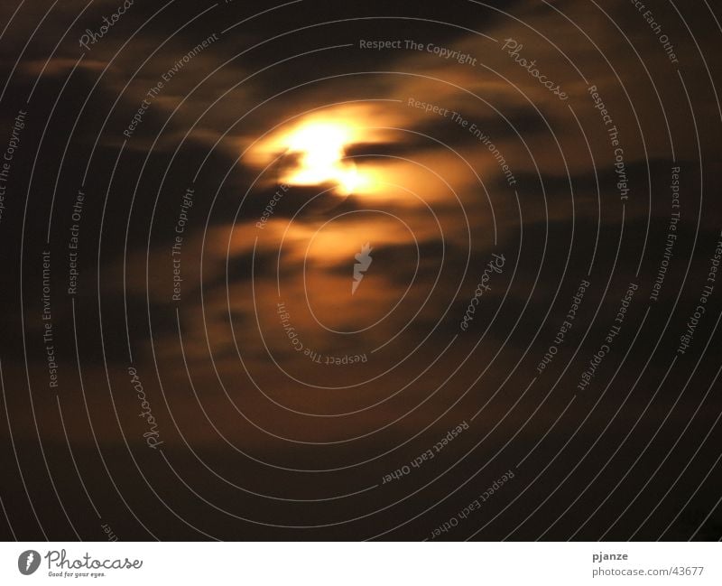 Don't hide! Night Clouds Vail Veil of cloud Long exposure Creepy Moody Moon Orange