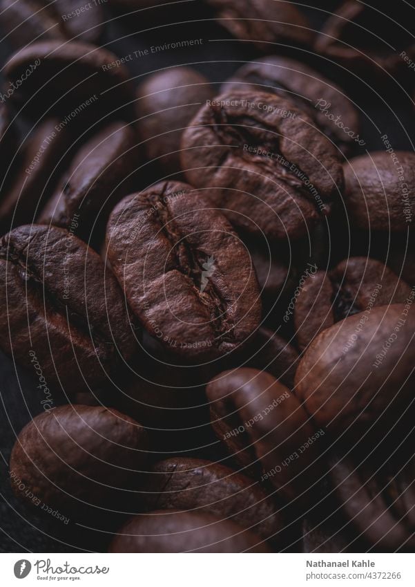 Coffee Coffee bean macro Beans Close-up enjoyment Caffeine Alert Hot Aromatic Beverage Brown closeup Food elixir of life Coffee break Breakfast Morning