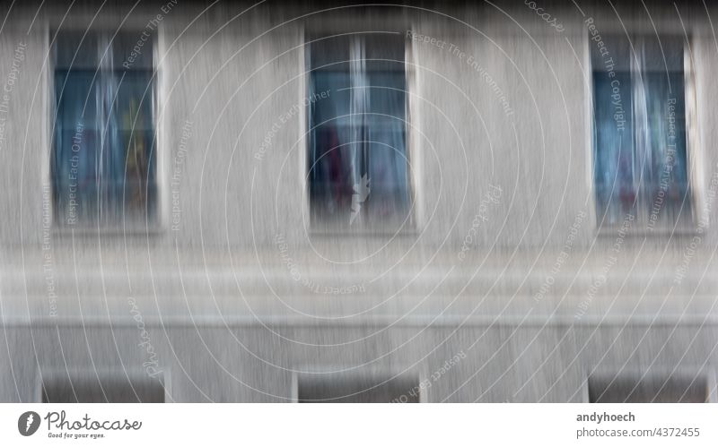 Three windows old and blurry with colorful flowers abandoned abstract aged architecture Background blurred building city closed concept conceptual dark day