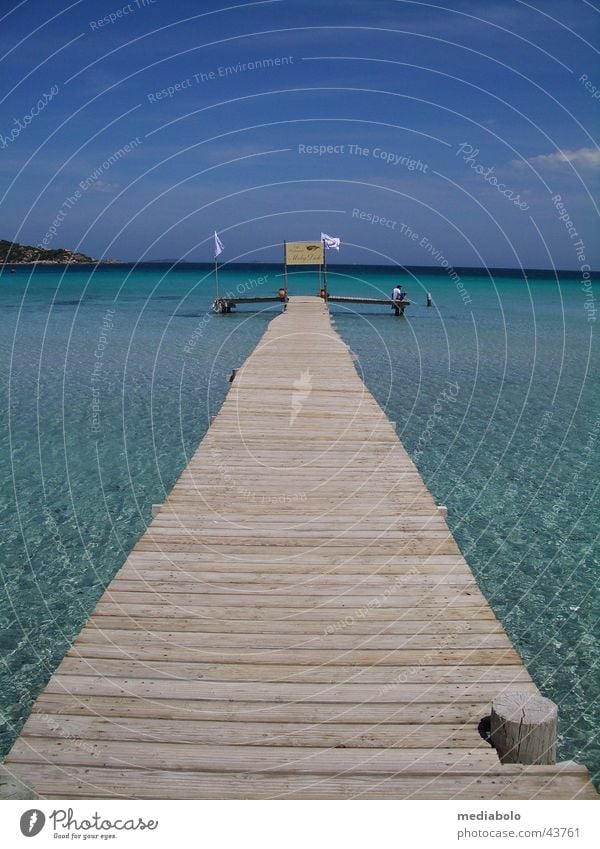 Bridge into Blue Corsica Beach Turquoise Physics Footbridge France Europe giulia Mediterranean sea Bay Warmth Corse