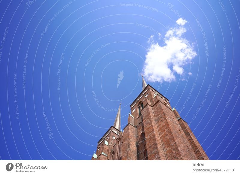 Roskilde Cathedral, frog perspective Dome Church UNESCO World Heritage Site Gothic period Religion and faith Architecture Exterior shot Colour photo