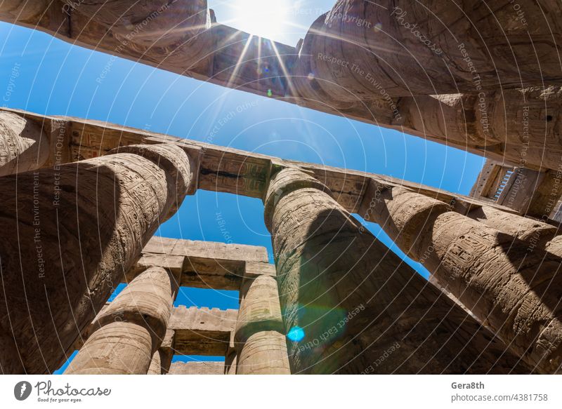 antique columns in a karnak temple in luxor Luxor ancient architecture blue building cairo civilization culture day egypt egyptian culture excursion famous