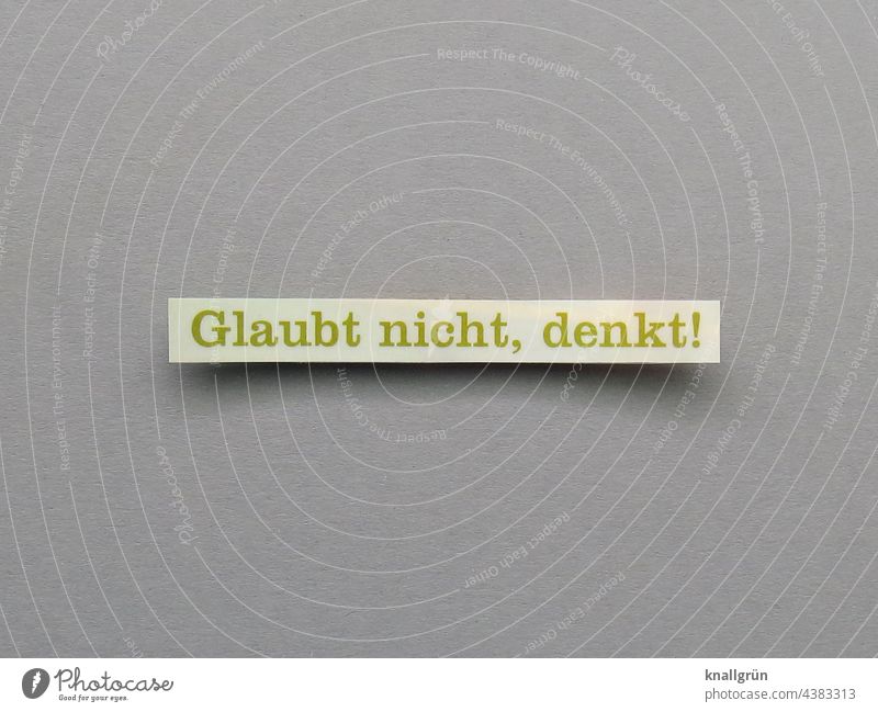 Don't think, think! Think believe ponder Intellect facts Logic Thought Smart Brain and nervous system Know Curiosity Study Head Human being Education