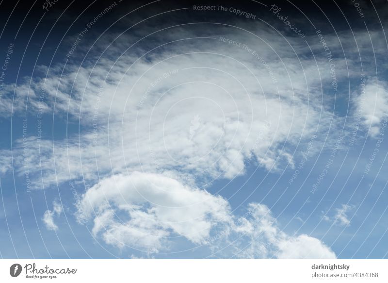 Bright cloudy sky with white, blue, cumulus clouds and a darker color gradient towards the hemisphere. Sun Clouds Sunset Sky Dusk corona Light Energy Climate