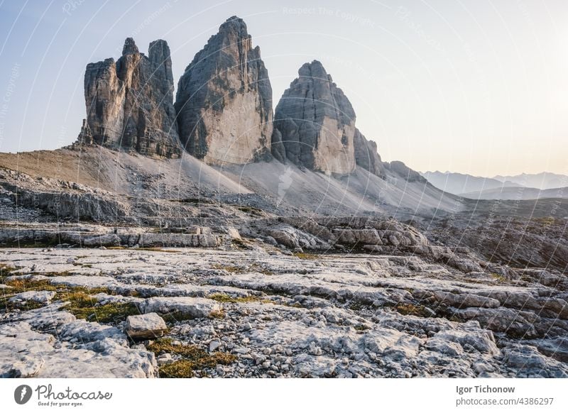 The Tre Cime di Lavaredo, in the Sexten Dolomites, Italy lavaredo three peaks mountain landscape nature alpine travel europe outdoor dolomiti park climbing alps