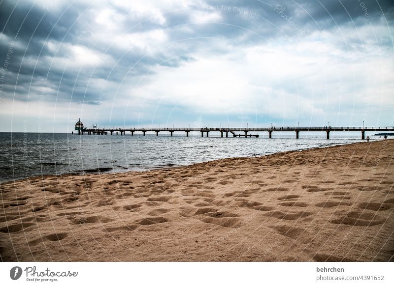 More sea! Diving gondola diving bell Sandy beach beach sand Summer Tourism Germany Relaxation Sea bridge Zinnowitz Mecklenburg-Western Pomerania Baltic coast