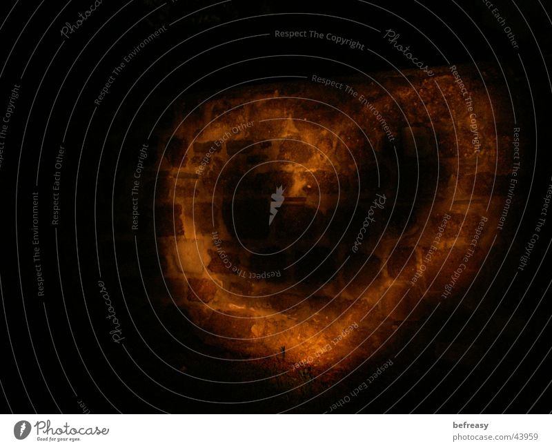 Heart of stone and light Stone wall Night Long exposure Flashlight Strip of light Love
