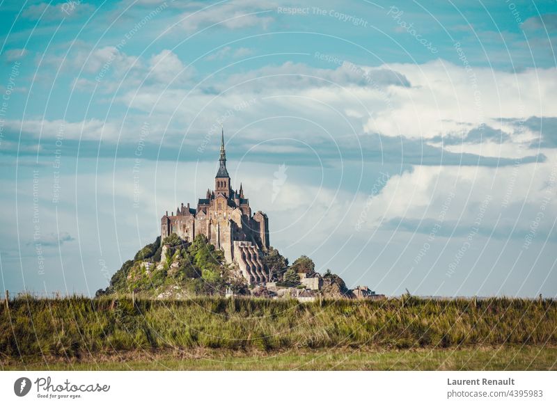 Le Mont Saint-Michel located in Normandy France abbey bay brittany city famous french landmark landscape michel mont monument mount normandie normandy saint