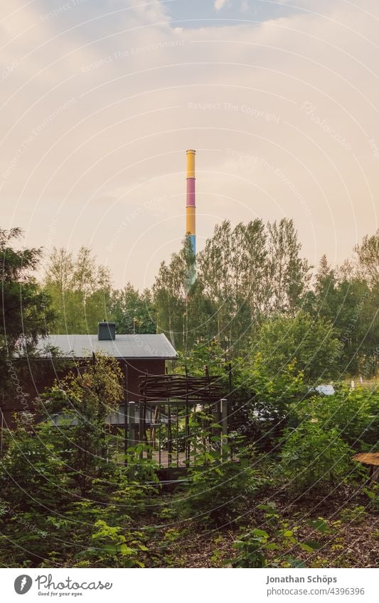 Chimney of the combined heat and power plant Chemnitz North with fossil fuels Heating power station north Stringbean Air pollution Coal power station Climate