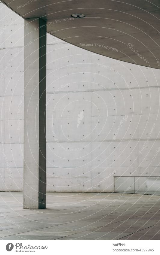 Exposed concrete with points, column and roof exposed concrete exposed concrete wall minimalism Modern Architecture Design Gray dreariness Minimalistic Stripe