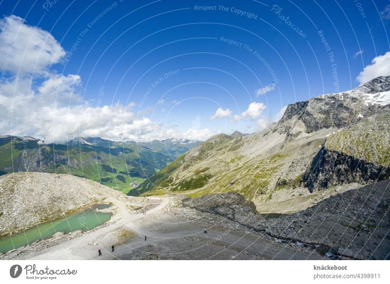 hintertux Alps Mountain Landscape Sky Clouds Day Rock Peak Beautiful weather Nature Exterior shot Colour photo Snow Glacier Austria Alpine Hintertux Glacier