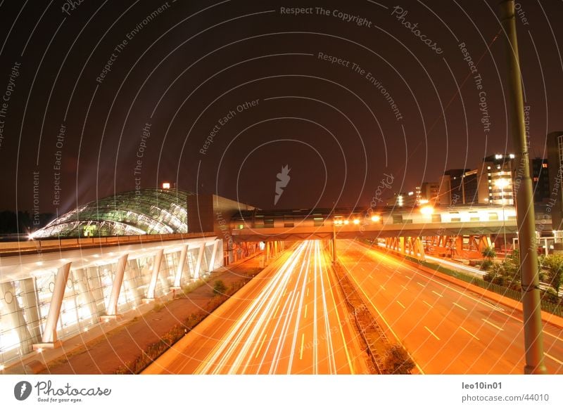 Frankfurt Airport Long exposure Exposure Highway Night Railroad Car Light Train station