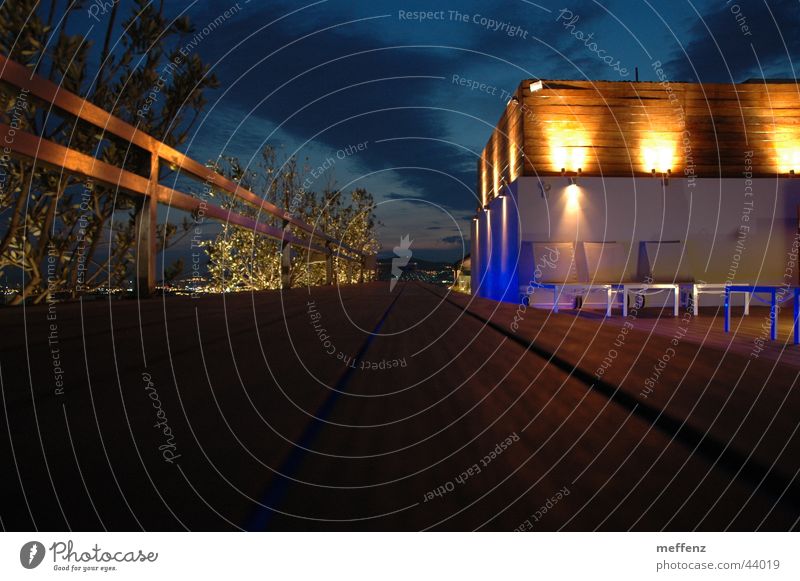 Night owls in Athens Swimming pool Style Europe Night shot Central perspective Artificial light Illuminate Modern architecture Deserted Exterior shot