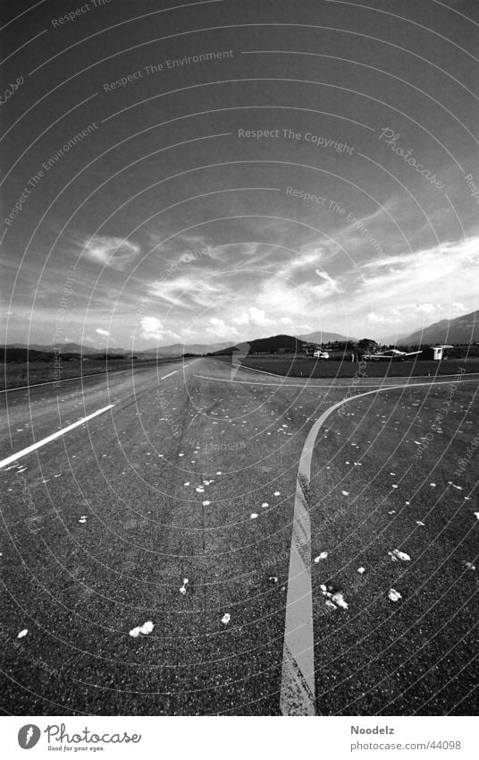 desert port Airfield Plain Runway Nature Black & white photo mysterious